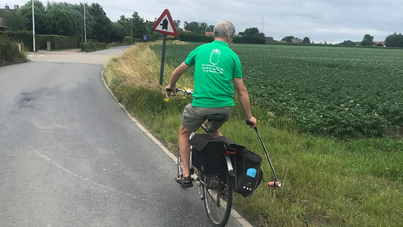 Mooimaker Johny op de fiets