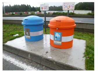 Semi-underground rubbish bins for selective collection