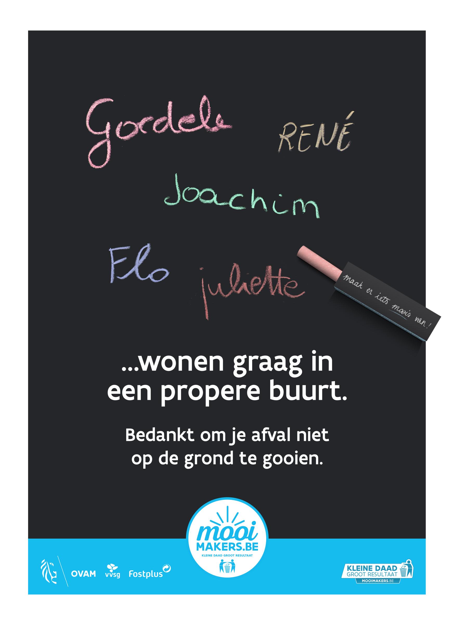 raamposter krijt met krijtjes
